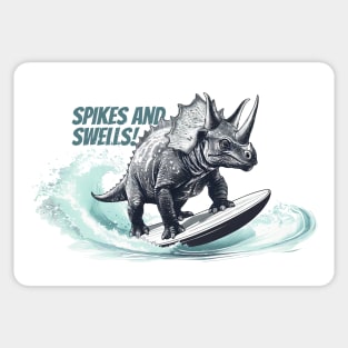 Dinosaur Surfing Funny Sticker
